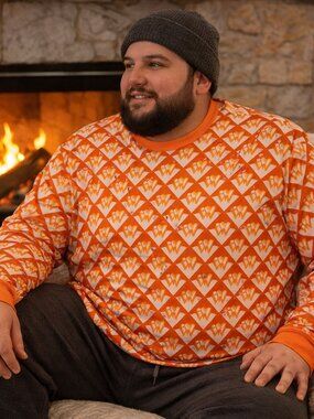 Whataburger Orange Graphic Print Pajama Long Sleeve Lounge Top, 3XL